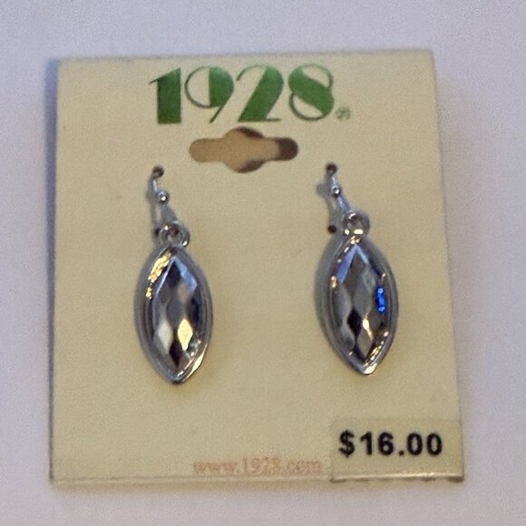 1928 Jewelry - 1928 BRAND Faceted Silver Tone Dangle Drop Earrings